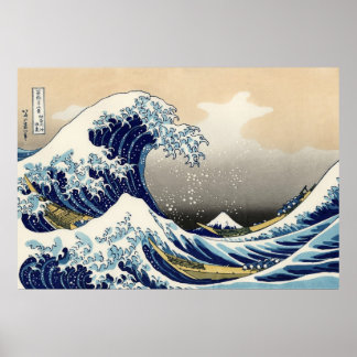 De Big Wave van Kanagawa Poster
