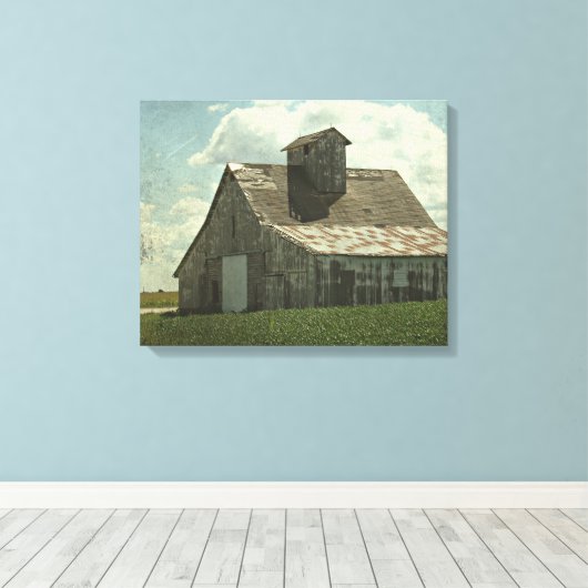 De Big White Barn Canvas Afdruk (Insitu (Houten vloer))