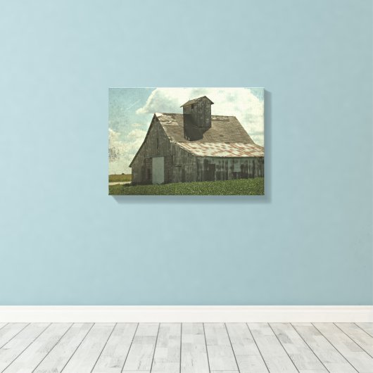De Big White Barn Canvas Afdruk (Insitu (Houten vloer))
