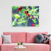 De bij met de rode ventilator canvas afdruk (Insitu (Woonkamer))