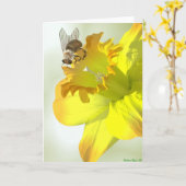 De Bij van de lente Kaart (Gele Bloem)