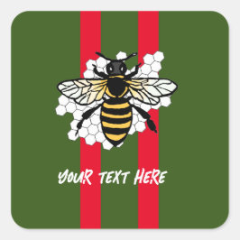 De bij vierkante sticker