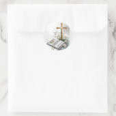 De Bijbel en het Kruis Christelijk Ronde Sticker (Tas)