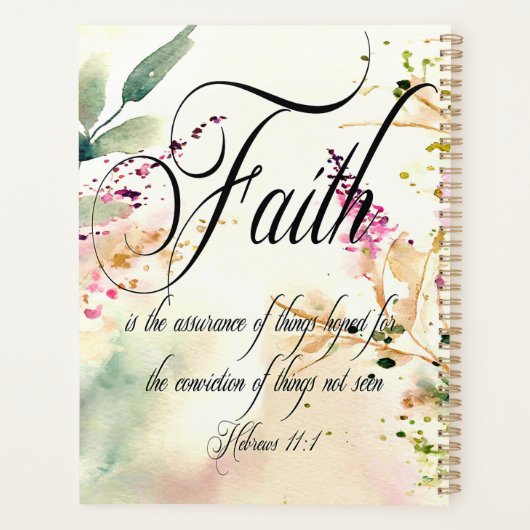 De Bijbel Hebreeën 11:1 over waterverf Planner (Achterkant)