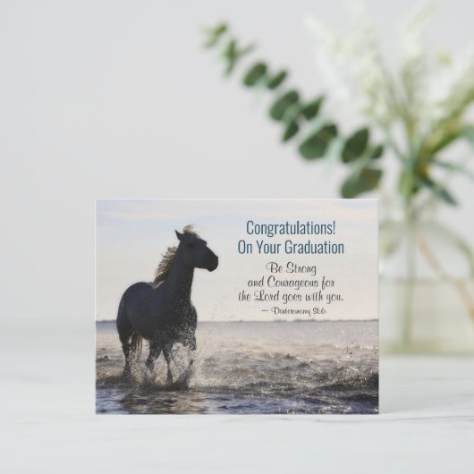 De bijbel is sterk en moedig Afstuderen Briefkaart (Staand voorkant)