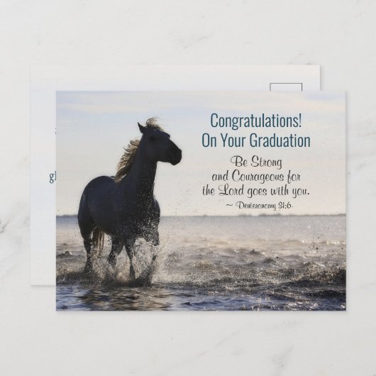 De bijbel is sterk en moedig Afstuderen Briefkaart (Voorkant / Achterkant)