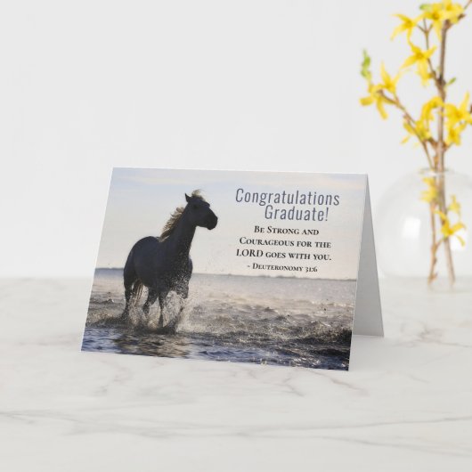 De bijbel is sterk en moedig Afstuderen Kaart (Gele Bloem)