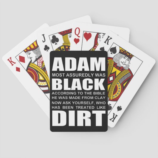 De bijbel onthult Adam was Black Pokerkaarten (Achterkant)
