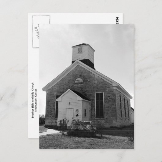 De Bijbel van Beecher en de Kerk van Rifle Kansas Briefkaart (Voorkant / Achterkant)
