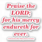 De Bijbel van de Heer met de klassieke rode tekst Sticker (Voorkant)