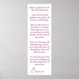 De Bijbel Verse Psalm 100 Serve the Lord Poster