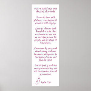 De Bijbel Verse Psalm 100 Serve the Lord Poster