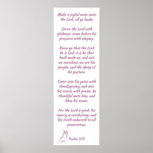 De Bijbel Verse Psalm 100 Serve the Lord Poster (Voorkant)