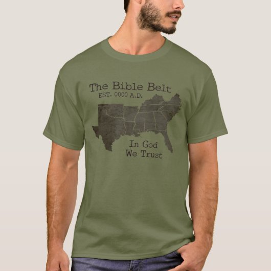 De bijbelgordel in God, we vertrouwen op Christeli T-shirt (Voorkant)