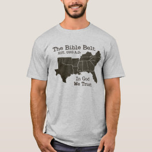 De bijbelgordel in God, we vertrouwen op Christeli T-shirt