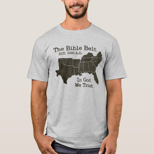 De bijbelgordel in God, we vertrouwen op Christeli T-shirt (Voorkant)