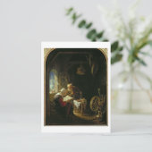 De Bijbelles of Anne en Tobias (olie op het paneel Briefkaart (Staand voorkant)