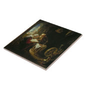 De Bijbelles of Anne en Tobias (olie op het paneel Tegeltje (Zijkant)