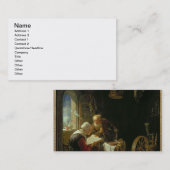 De Bijbelles of Anne en Tobias (olie op het paneel Visitekaartje (Voorkant / Achterkant)