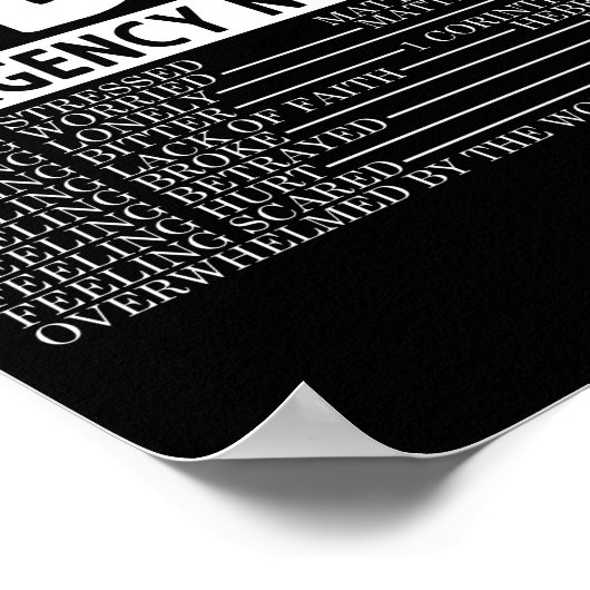 De bijbelse Bijbel Noodnummers God Poster (Hoek)