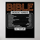 De bijbelse Bijbel Noodnummers God Poster (Voorkant)