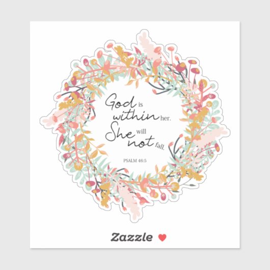 De bijbelse Verse Citaat God ligt in haar psalms Sticker (Vel)