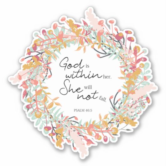 De bijbelse Verse Citaat God ligt in haar psalms Sticker (Voorkant)