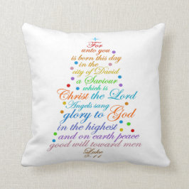 De Bijbelversie van het kerstverhaal Kussen