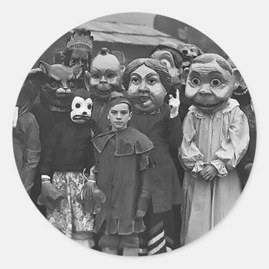 De bijeenkomst op Halloween Ronde Sticker (Voorkant)