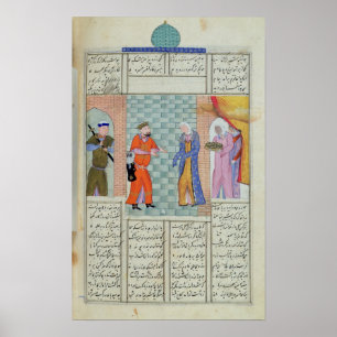 De bijeenkomst van Khosro en Chirin in het paleis Poster
