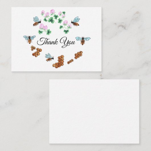 De bijen bedankt kaart notitiekaartje (Voorkant / Achterkant)