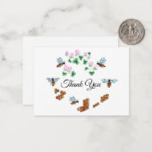 De bijen bedankt kaart notitiekaartje (Voorkant / Achterkant in situ)