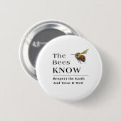 De bijen kennen ronde button 5,7 cm (Voorkant /achterkant)