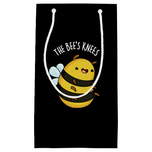 De bijen Knees Funny Bumble Bee Pun Dark BG Klein Cadeauzakje (Voorkant)