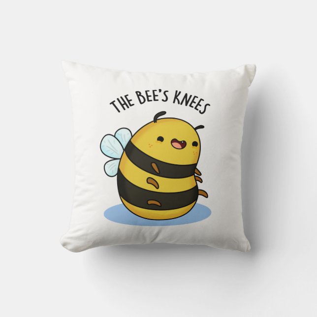 De bijen Knees Funny Bumble Bee Pun Kussen (Voorkant)