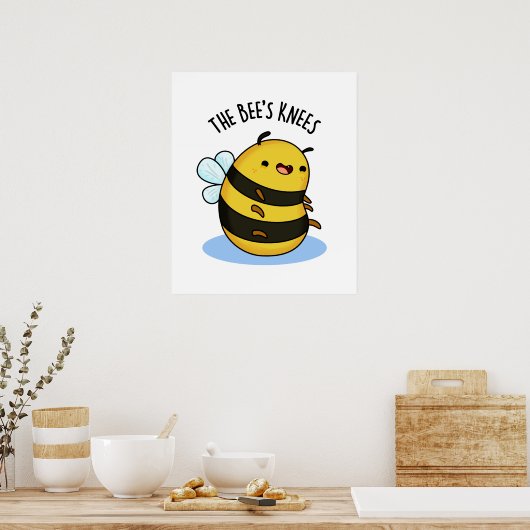 De bijen Knees Funny Bumble Bee Pun Poster (Keuken)
