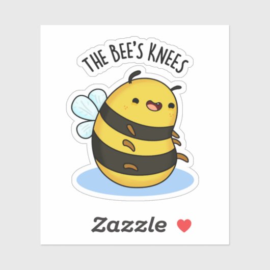 De bijen Knees Funny Bumble Bee Pun Sticker (Vel)