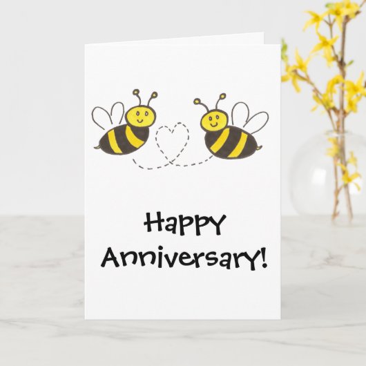 De Bijen van de honing met Hart Kaart (Gele Bloem)