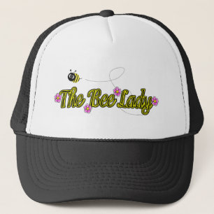 de bijendame met bloemen trucker pet