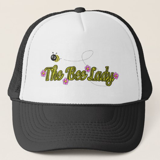 de bijendame met bloemen trucker pet (Voorkant)