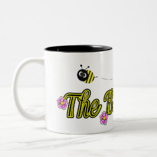 de bijendame met bloemen tweekleurige koffiemok