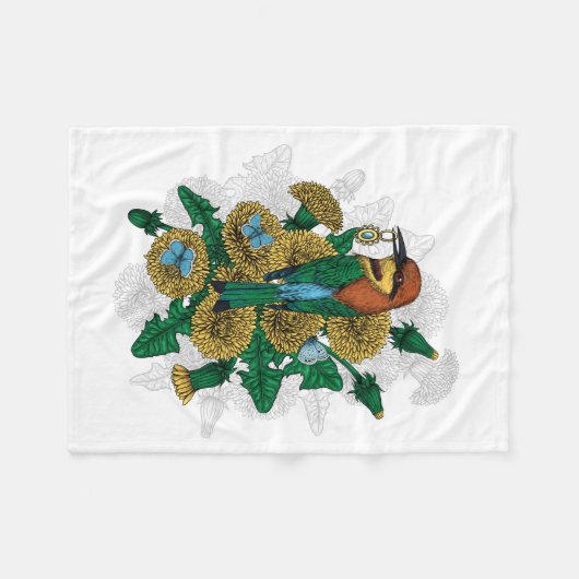 De bijeneter met de gouden hanger fleece deken (Voorkant (Horizontaal))