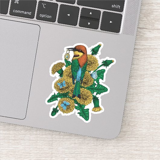 De bijeneter met de gouden hanger sticker (Detail)