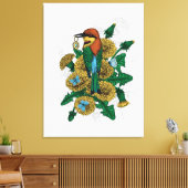 De bijeneter met het gouden hangertje canvas afdruk (Insitu (Woonkamer))