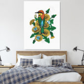 De bijeneter met het gouden hangertje canvas afdruk (Insitu (Slaapkamer))