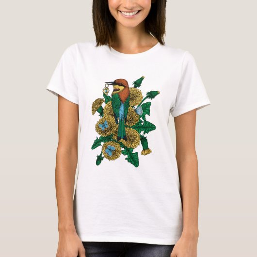 De bijeneter met het gouden hangertje t-shirt (Voorkant)