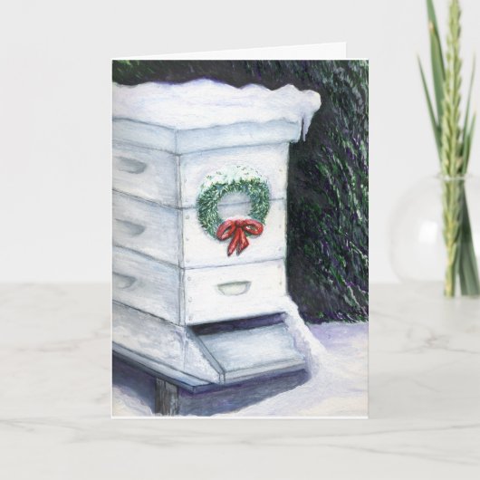 De bijenkorf van Kerstmis Feestdagen Kaart (Voorkant)
