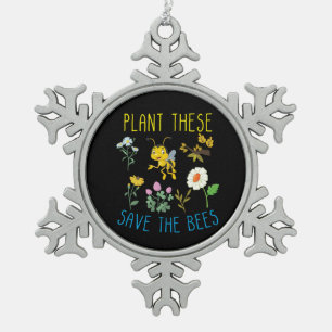 De bijenteelt maakt Plant van de bijen, behalve de Tin Sneeuwvlok Ornament
