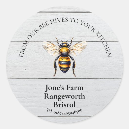 de bijenteler produceert honingraat ronde sticker (Voorkant)