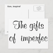 De (bijna) geschenken van onvolmaaktheidsmatig bri briefkaart (Voorkant / Achterkant)